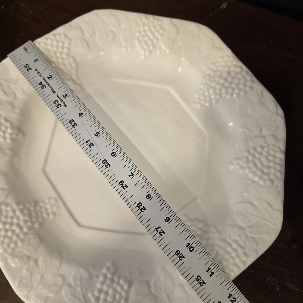 Large California Pottery Grapevine Soup Tureen Cream Ladle & Underplate Vintage